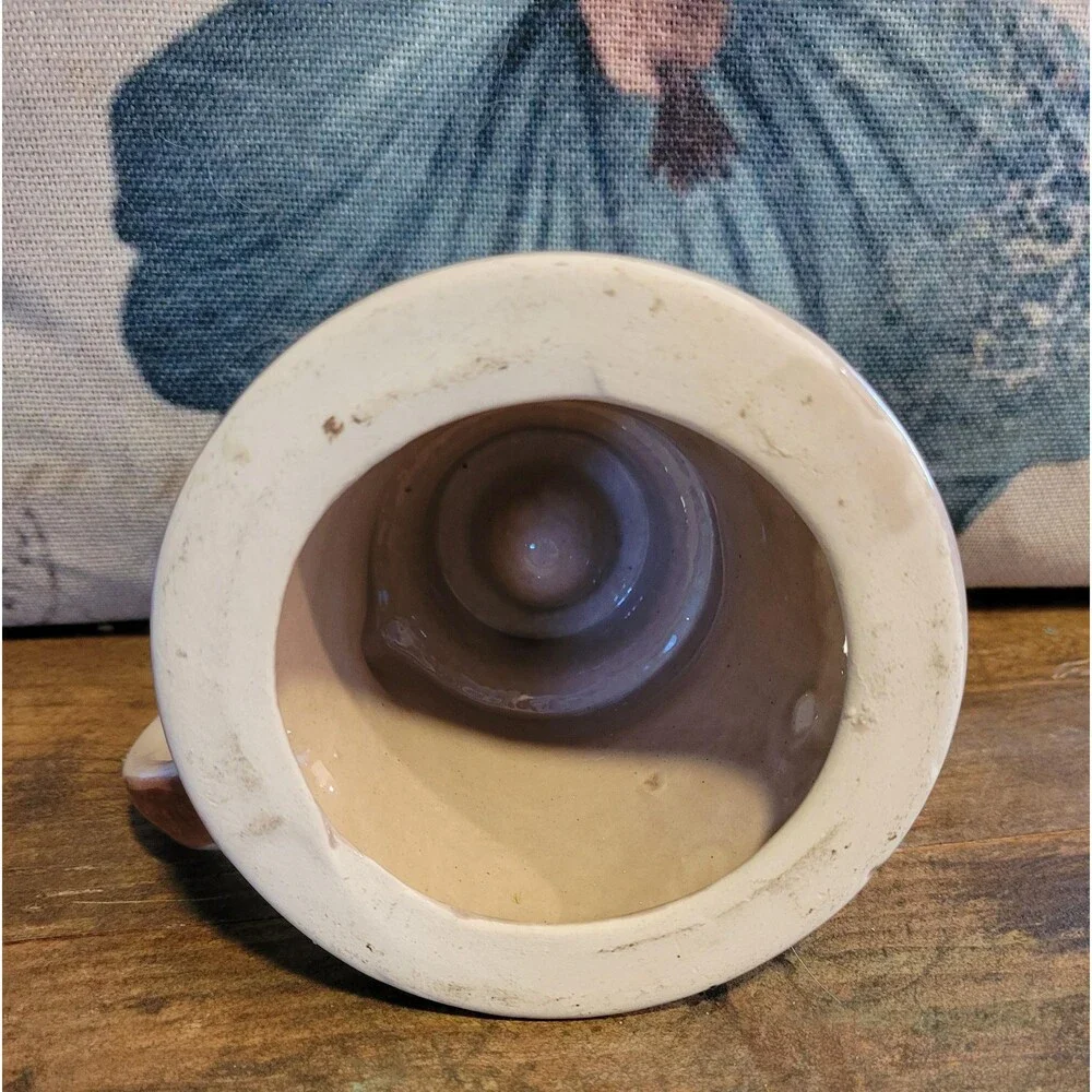Pottery Candlestick Holder with Pretty Bird - Made in Mexico, Signed - 1980s